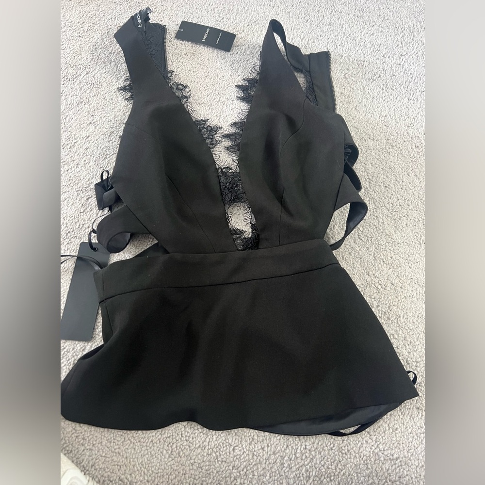 Bebe x Naven Black Lace Cutout Top size 0